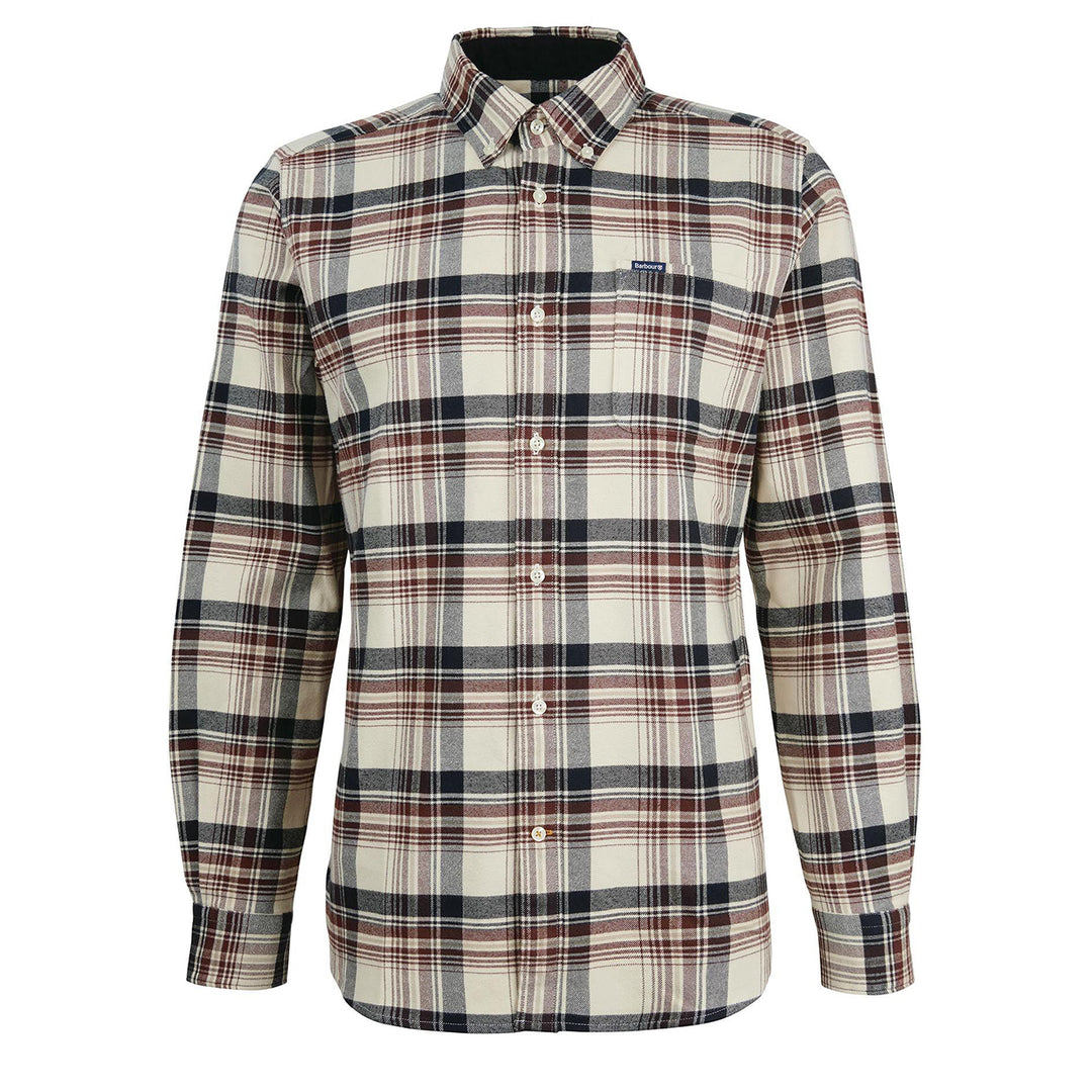 Barbour Shieldton Tailored Checked Shirt Ecru - Parasol Store