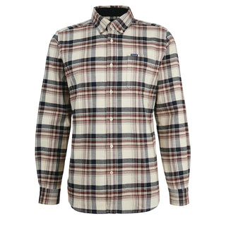 Barbour Shieldton Tailored Checked Shirt Ecru - Parasol Store