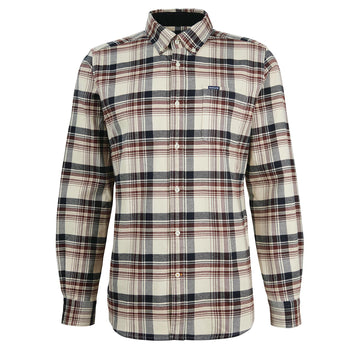 Barbour Shieldton Tailored Checked Shirt Ecru - Parasol Store