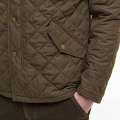 Barbour Shoveler Quilted Jacket Dark Olive - Parasol Store