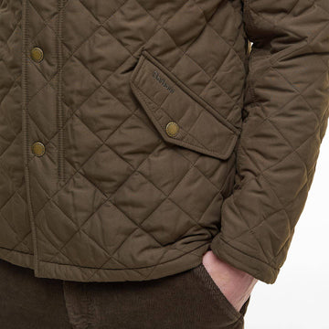 Barbour Shoveler Quilted Jacket Dark Olive - Parasol Store
