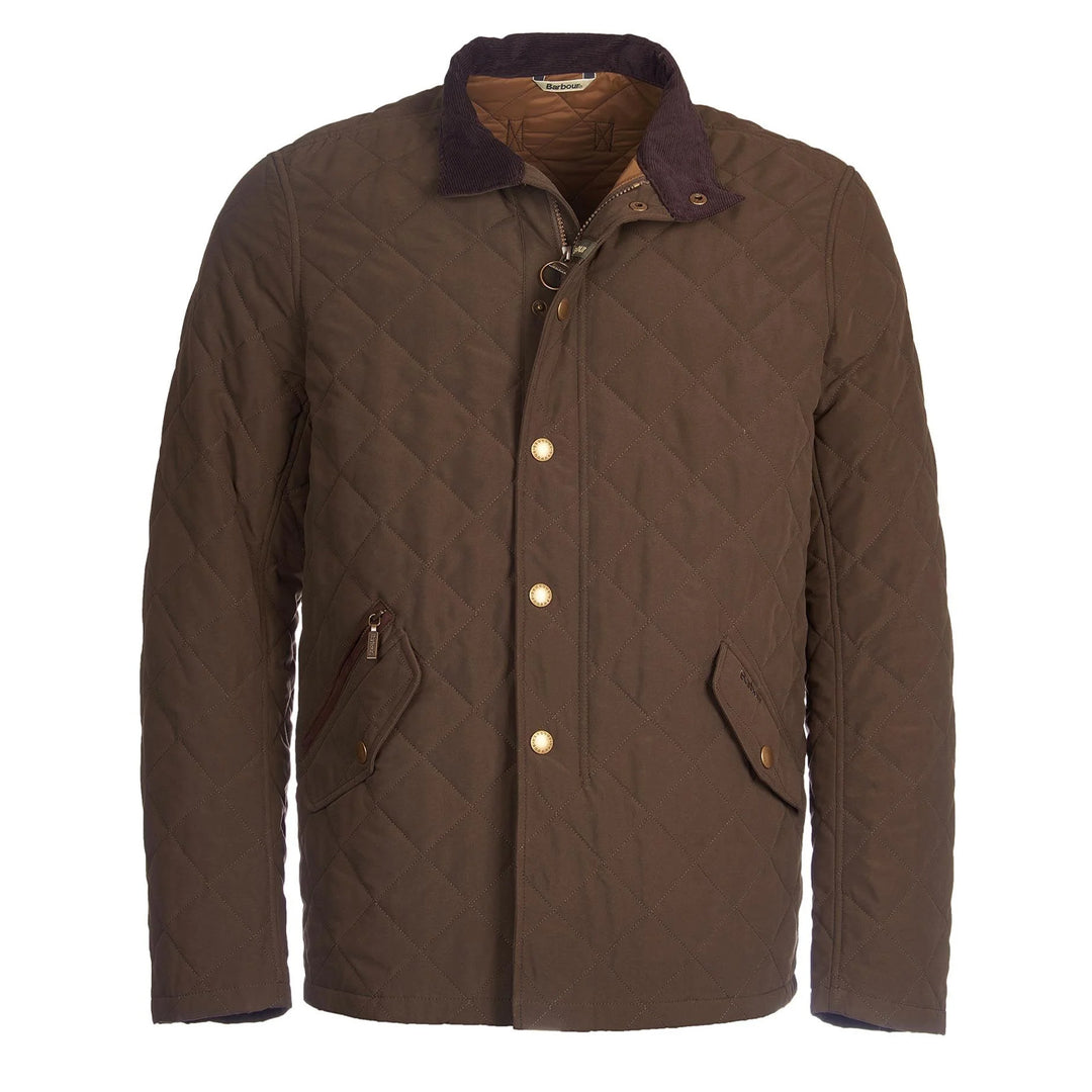 Barbour Shoveler Quilted Jacket Dark Olive - Parasol Store