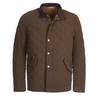Barbour Shoveler Quilted Jacket Dark Olive - Parasol Store