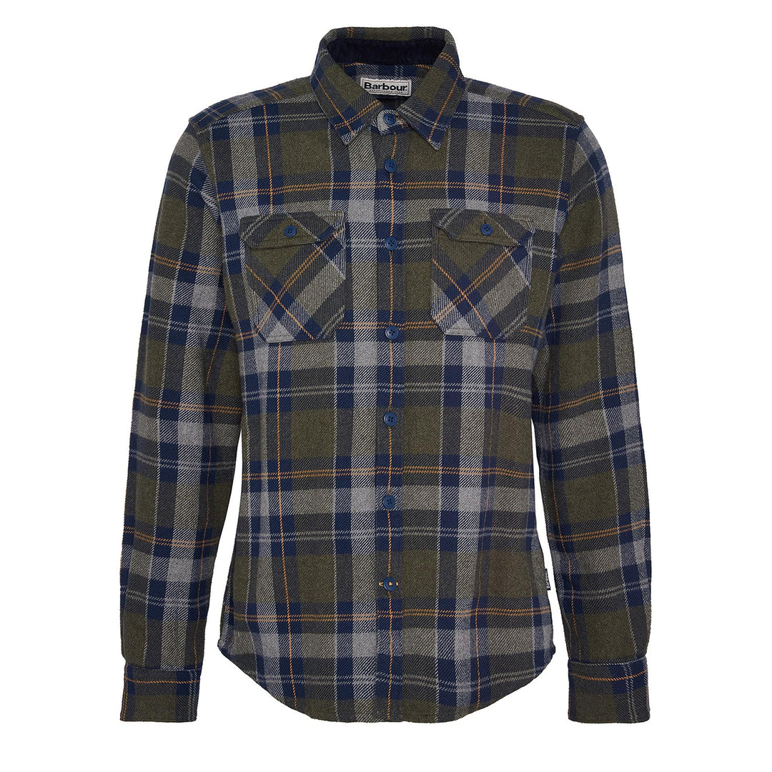 Barbour Snowcap Tailored Checked Shirt Olive Marl - Parasol Store