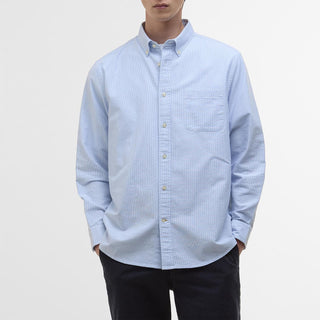 Barbour Striped Dunand Fit Oxford Shirt Sky Blue - Parasol Store