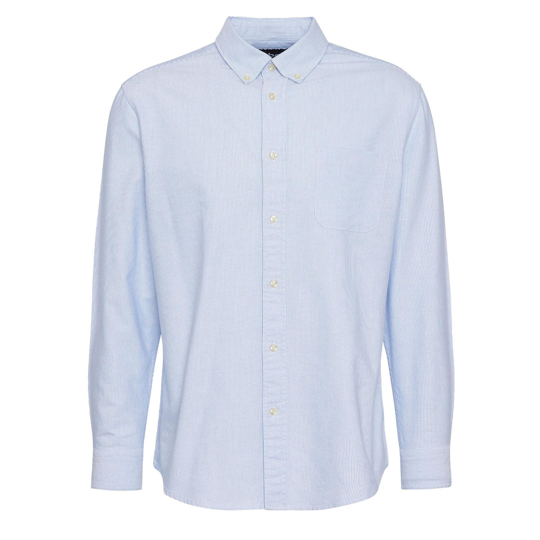 Barbour Striped Dunand Fit Oxford Shirt Sky Blue - Parasol Store