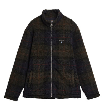 Barbour Tartan Fleece Zip Through Sweatshirt Shadow Classic Tartan