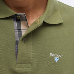 Barbour Tartan Pique Polo Shirt Burnt Olive