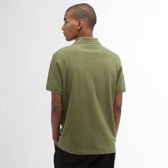 Barbour Tartan Pique Polo Shirt Burnt Olive