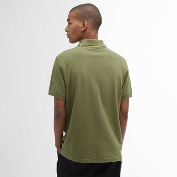 Barbour Tartan Pique Polo Shirt Burnt Olive