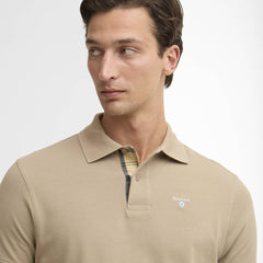Barbour Tartan Pique Polo Shirt Washed Stone / Dress