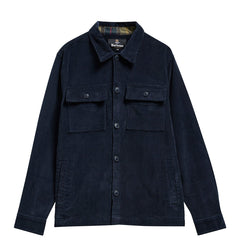 Barbour Tartan Trimmed Cord Overshirt Navy