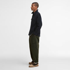 Barbour Tartan Trimmed Cord Overshirt Navy