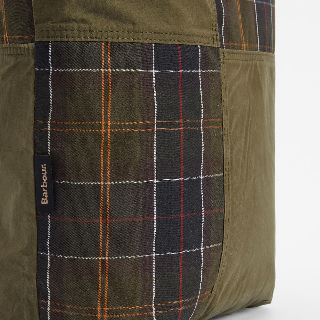 Barbour Transport Patchwork Tote Bag Dusky Green - Parasol Store