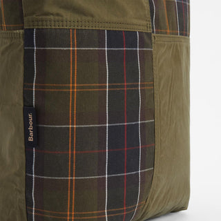Barbour Transport Patchwork Tote Bag Dusky Green - Parasol Store