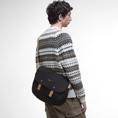 Barbour Transport Riever Crossbody Bag Black/Modern Tartan - Parasol Store