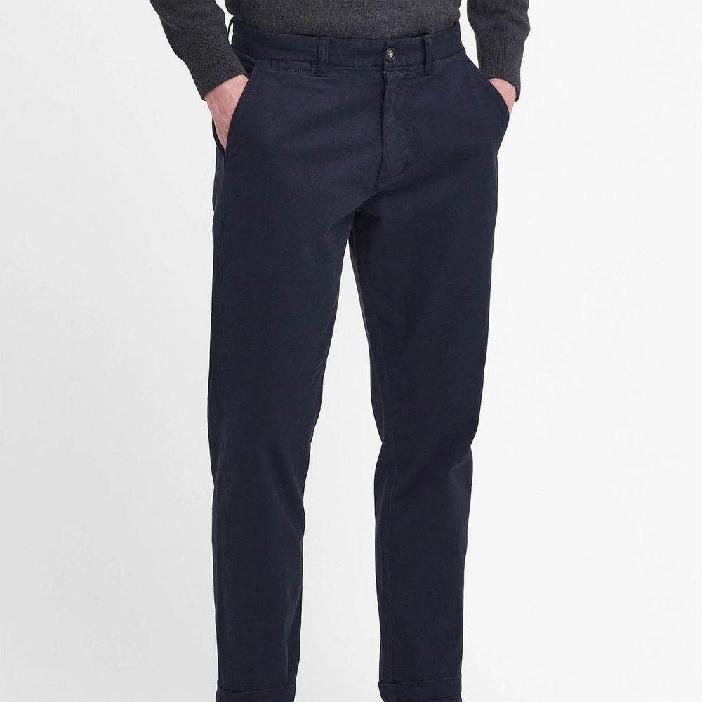 Barbour Washed Stretch Twill Tailored Fit Trouser Dark Navy - Parasol Store