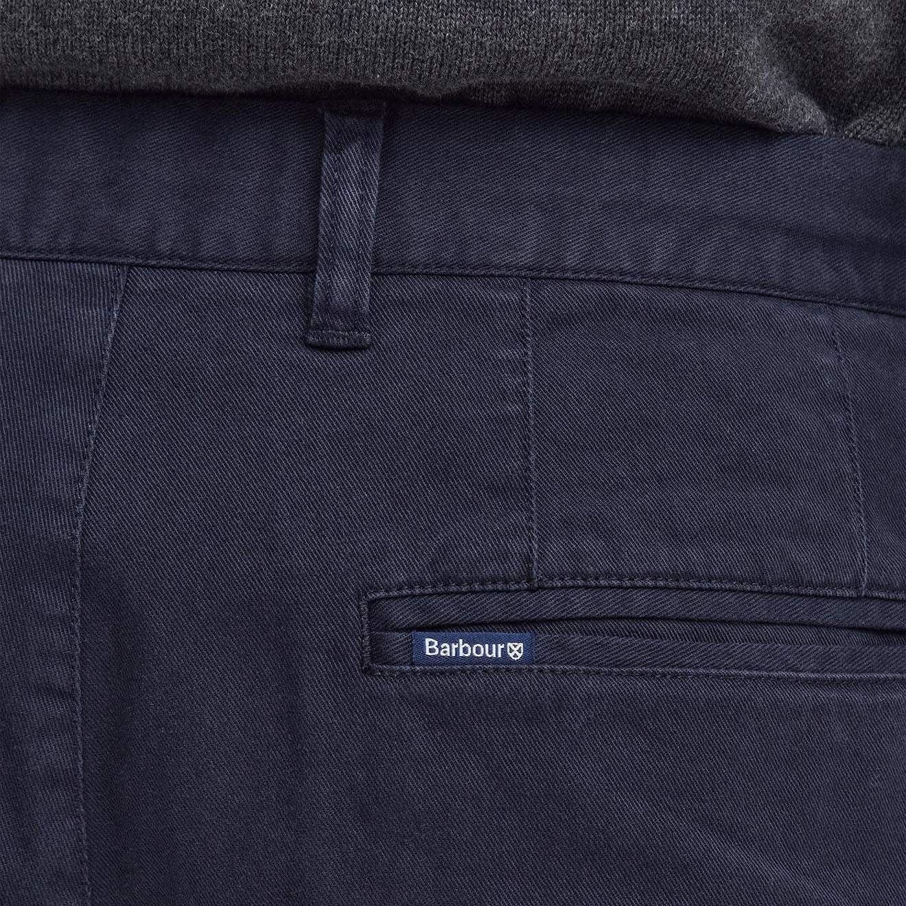 Barbour Washed Stretch Twill Tailored Fit Trouser Dark Navy - Parasol Store