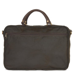 Barbour Wax Leather Briefcase Olive