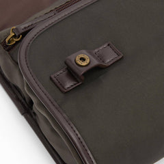 Barbour Waxed Hanging Washbag Olive/Beacon - Parasol Store