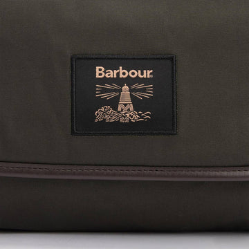 Barbour Waxed Hanging Washbag Olive/Beacon - Parasol Store