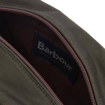 Barbour Waxed Washbag Olive/Beacon - Parasol Store