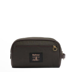 Barbour Waxed Washbag Olive/Beacon - Parasol Store