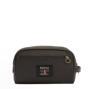 Barbour Waxed Washbag Olive/Beacon