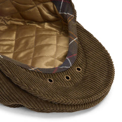 Barbour Westdale Cord Flat Cap Olive - Parasol Store