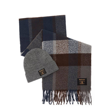 Barbour Westerdale Beanie & Scarf Gift Set Midnight Oak