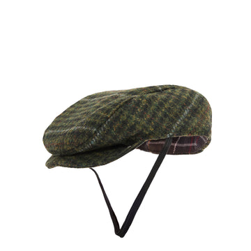 Barbour Wilkin Dog Flat Cap Olive Check