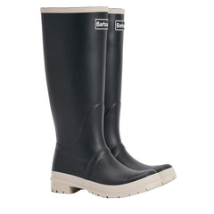 Barbour Womens Abbey Tall Welly Black/White Pepper - Parasol Store