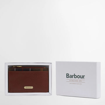 Barbour Womens Alder Leather Card Holder Brown/Classic - Parasol Store