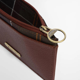 Barbour Womens Alder Leather Card Holder Brown/Classic - Parasol Store