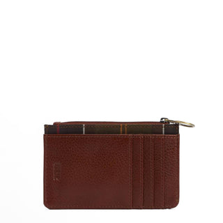 Barbour Womens Alder Leather Card Holder Brown/Classic - Parasol Store