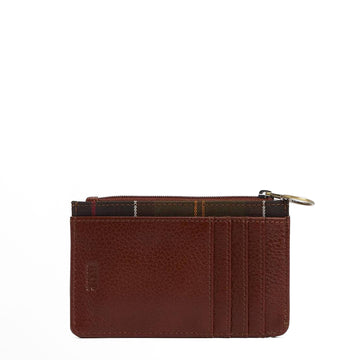 Barbour Womens Alder Leather Card Holder Brown/Classic - Parasol Store