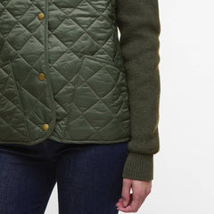 Barbour Womens Allendale Quilted Jumper Olive - Parasol Store