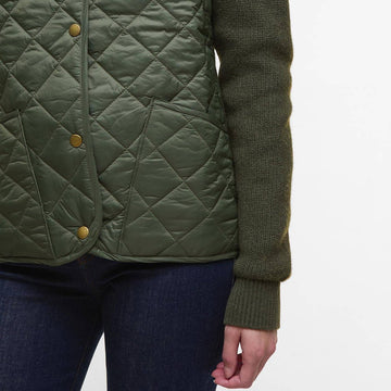 Barbour Womens Allendale Quilted Jumper Olive - Parasol Store