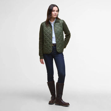 Barbour Womens Allendale Quilted Jumper Olive