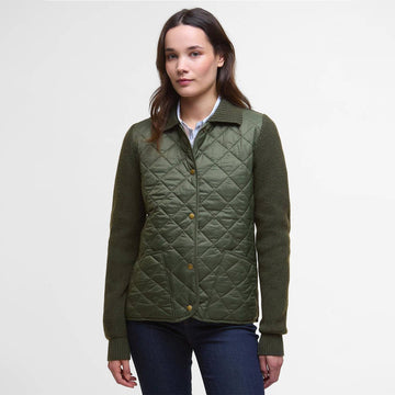 Barbour Womens Allendale Quilted Jumper Olive - Parasol Store