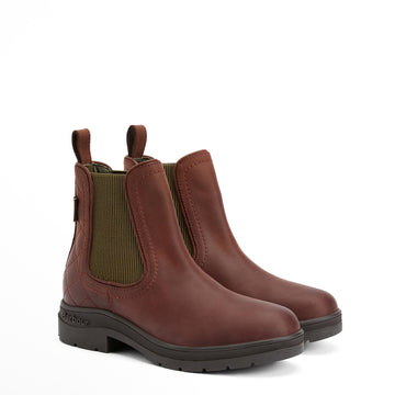 Barbour Womens Amble Chelsea Boots Mahogony/Choc Nubuck