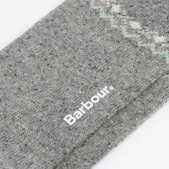 Barbour Womens Anaise Fair Isle Sock Mid Grey/Loden - Parasol Store