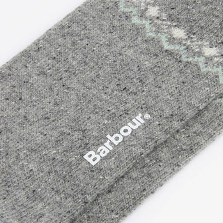 Barbour Womens Anaise Fair Isle Sock Mid Grey/Loden - Parasol Store