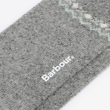 Barbour Womens Anaise Fair Isle Sock Mid Grey/Loden - Parasol Store