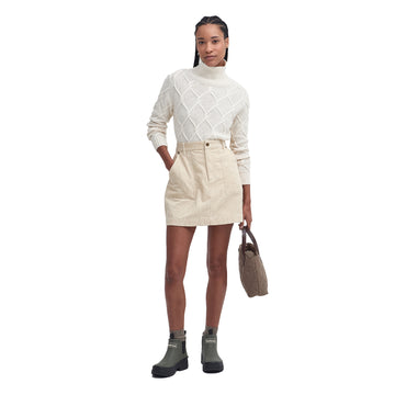 Barbour Womens Anya Mini Skirt White Pepper - Parasol Store