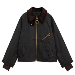 Barbour Womens Arlene Checked Wax Jacket Classic / Shadow Classic