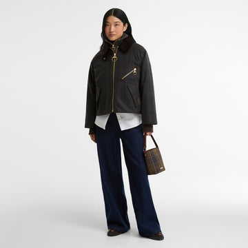 Barbour Womens Arlene Checked Wax Jacket Classic / Shadow Classic