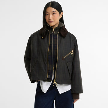 Barbour Womens Arlene Checked Wax Jacket Classic / Shadow Classic