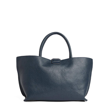 Barbour Womens Barbour Alder Mini Leather Tote Bag Navy