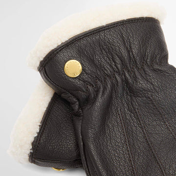 Barbour Womens Barbour Bainford Leather Gloves Brown